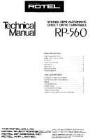 Rotel RP-560 - Technical manual 